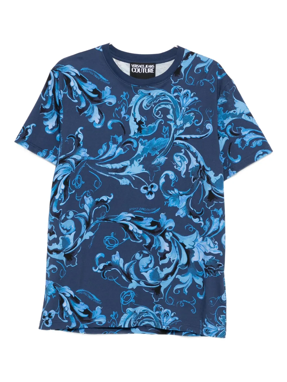 Versace Jeans Couture Baroque-print T-shirt In Blue