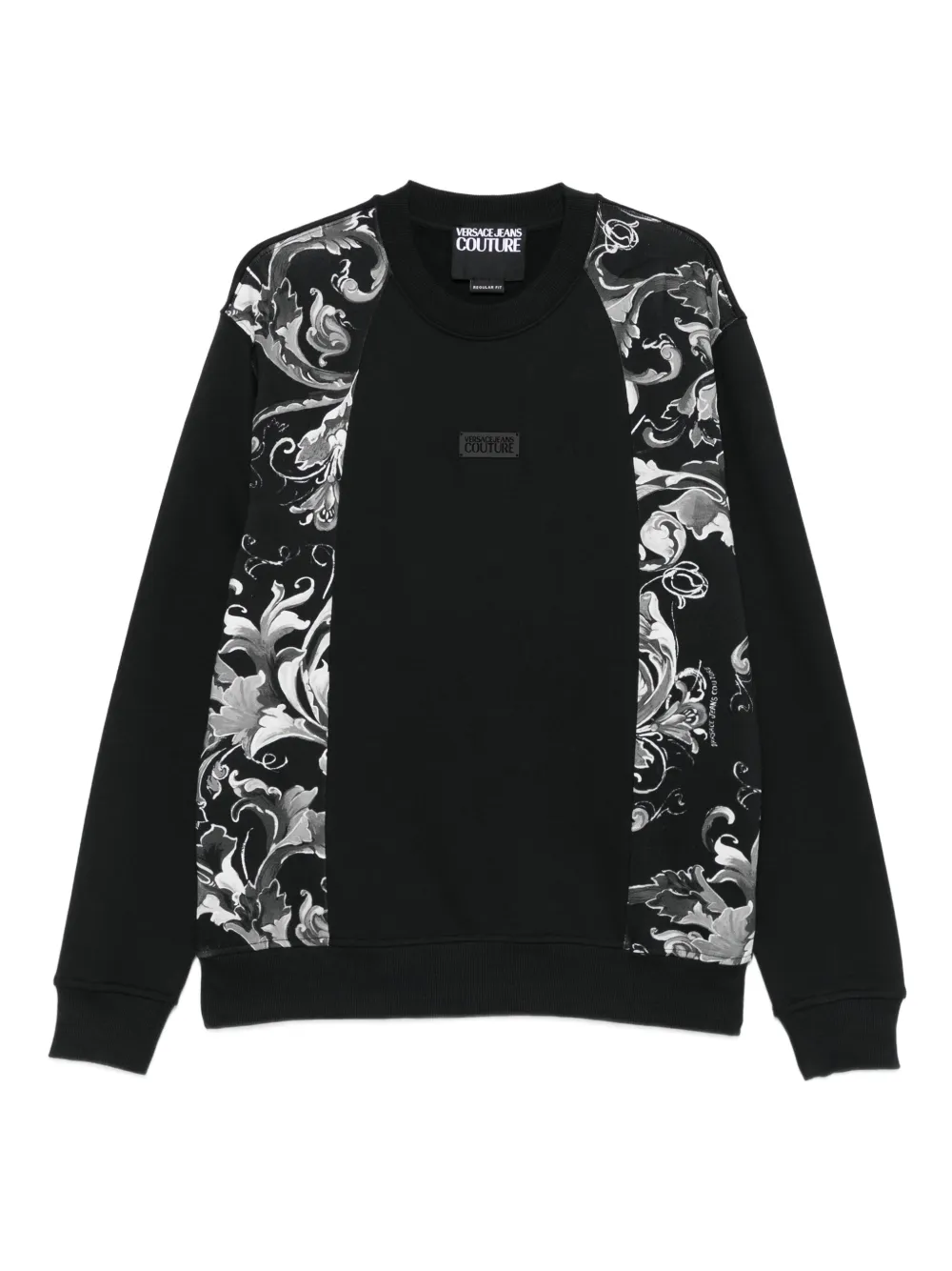Versace Jeans Couture Baroque-print panel sweatshirt | Black | Image 1
