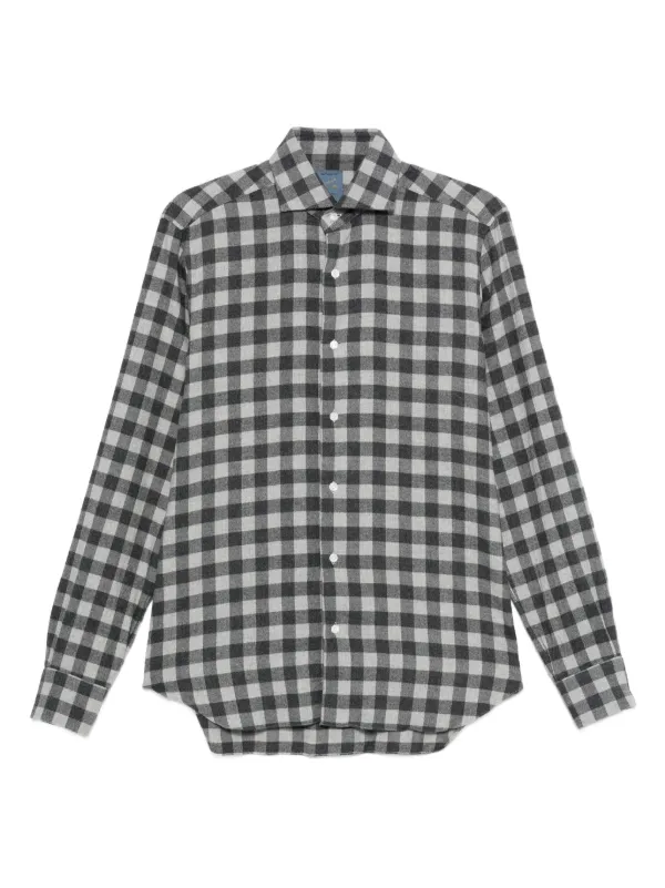 Barba Check-pattern Shirt in Black