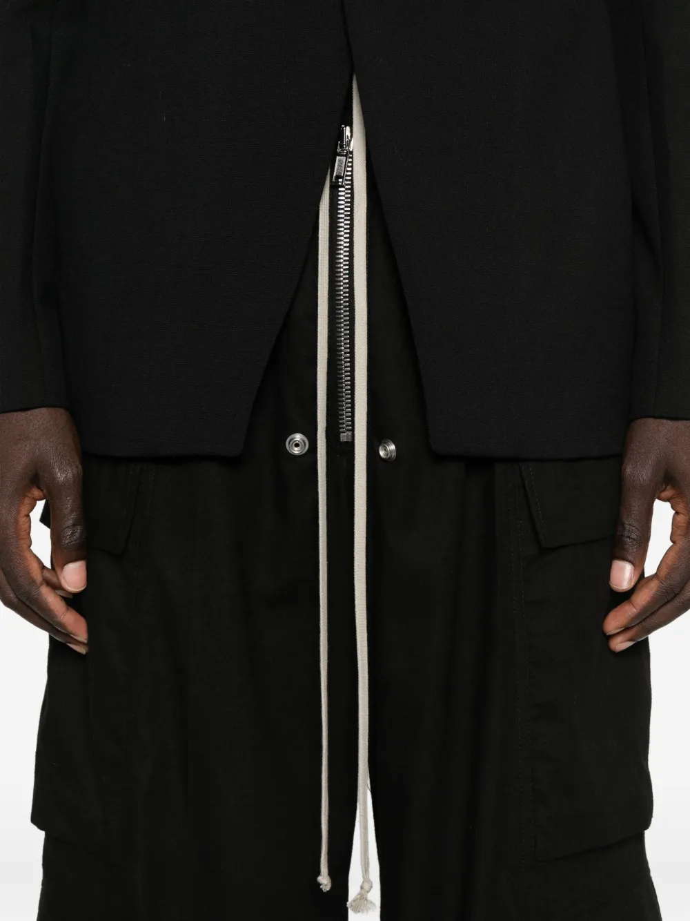 Rick Owens Cargobelas Drawstring Trousers In Green