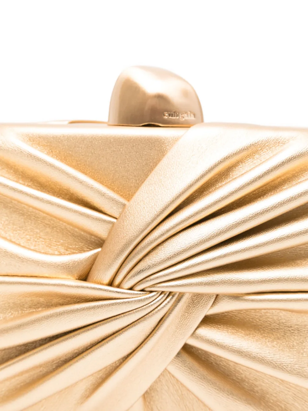Cult Gaia Lisse Knot-detail Mini Clutch In Gold