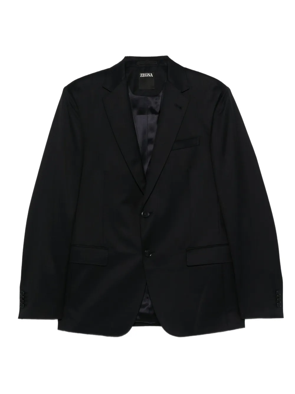 Zegna Button Suit In Black