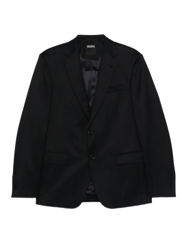 Zegna Button Suit in Black