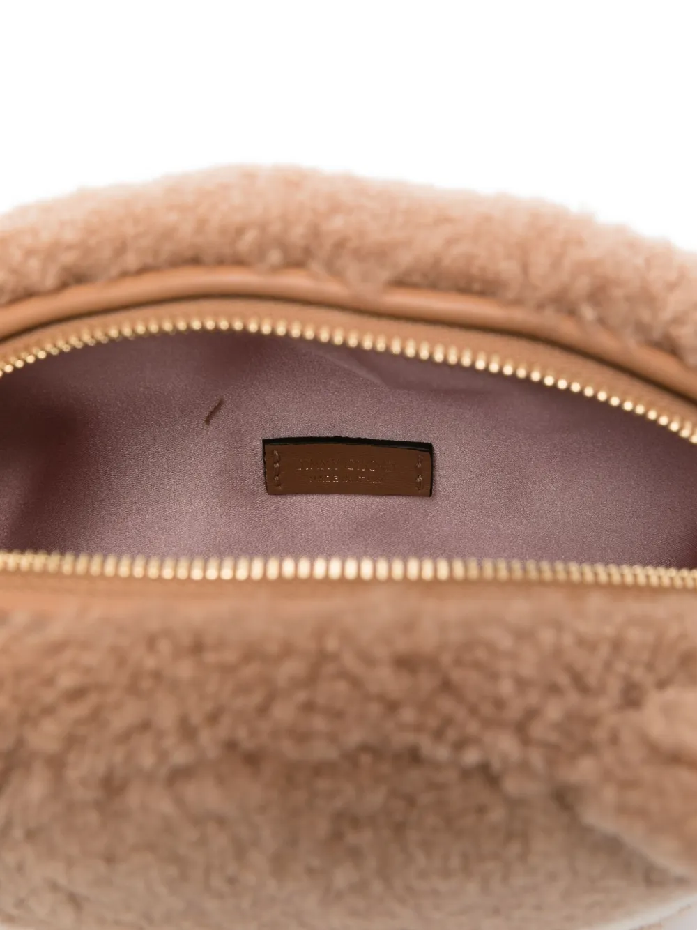 Jimmy Choo Fox Leather-trimmed Shearling Shoulder Bag In Brown