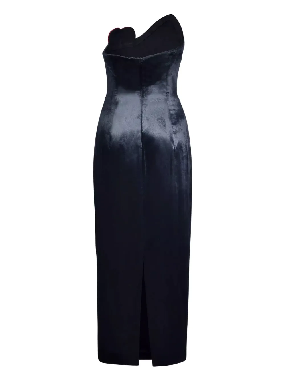 CHRISTINA CRAWFORD heart-embellishment velvet midi dress - Zwart