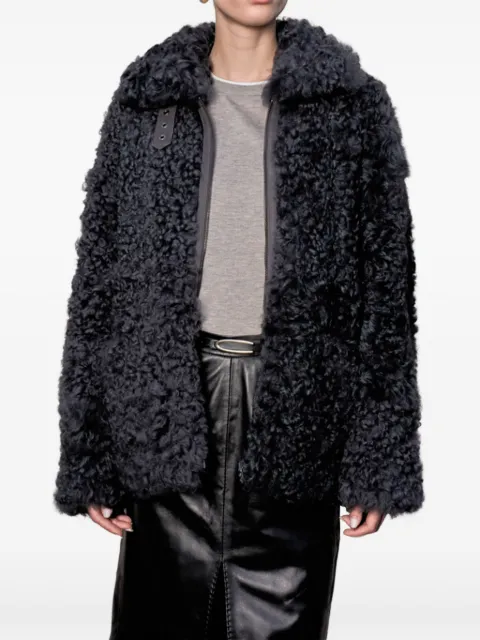 BIGARDINI curly-shearling zip-up jacket