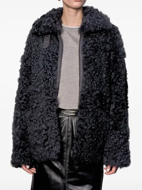 BIGARDINI curly-shearling zip-up jacket