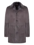 BIGARDINI shearling-collared suede coat - Grey