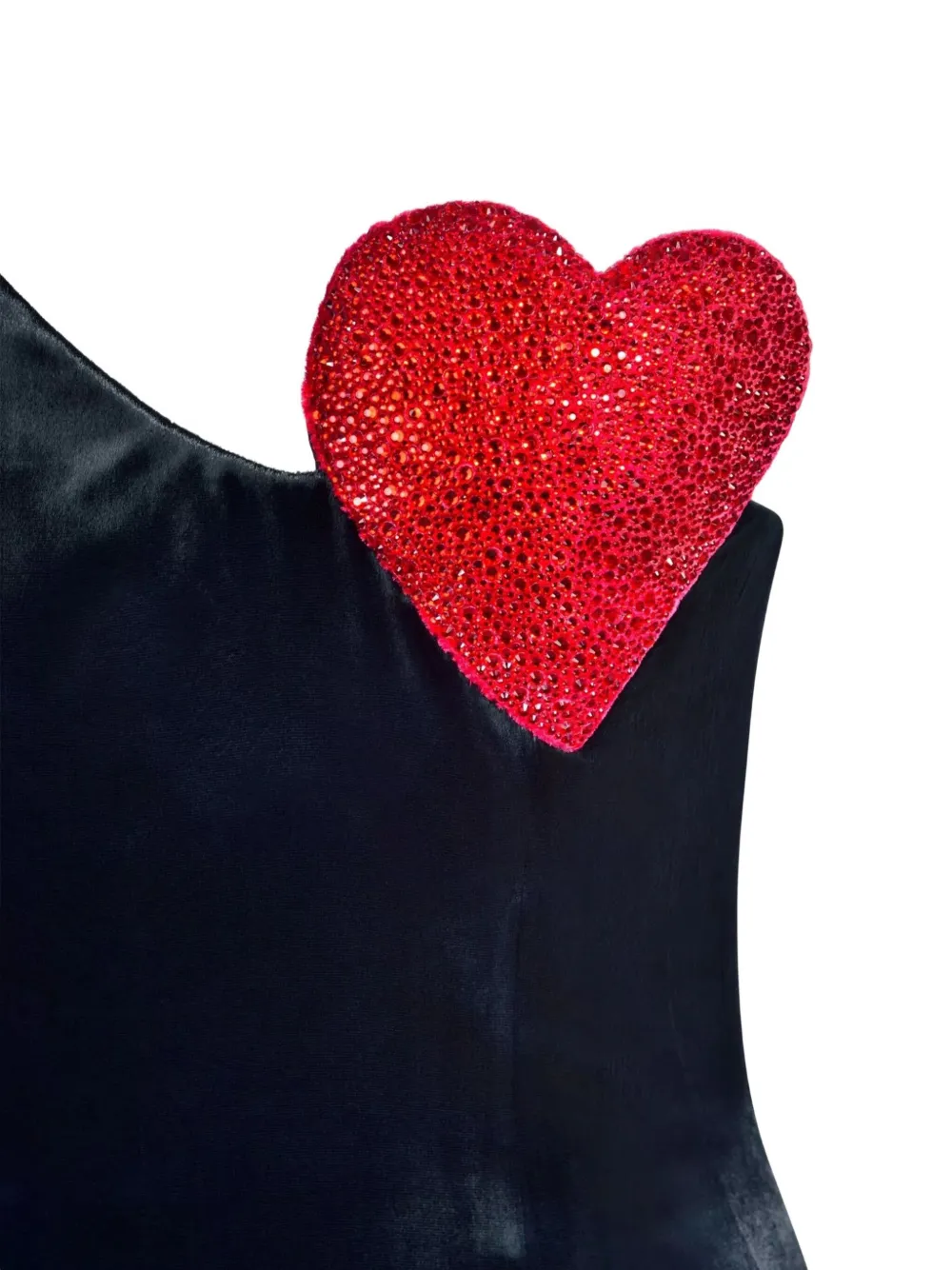 CHRISTINA CRAWFORD heart-embellished mini dress | Black | Image 1