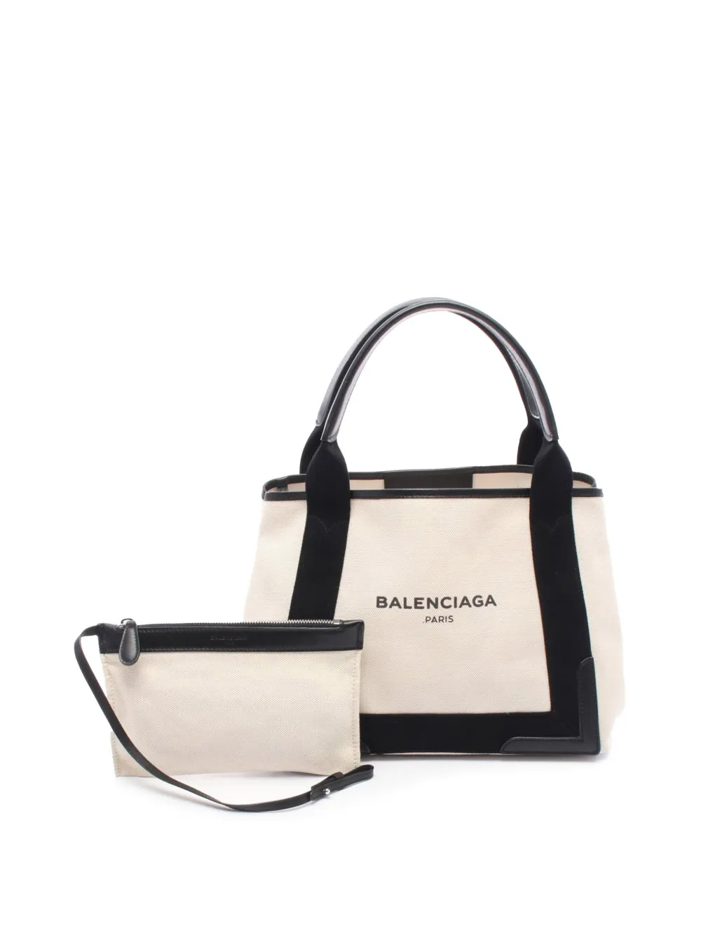 Balenciaga Pre-Owned 2010-2025 Canvas Navy Cabas S tote bag - ブラック Balenciaga Pre-Owned 2010-2025 Canvas Navy Cabas S tote bag - ブラック