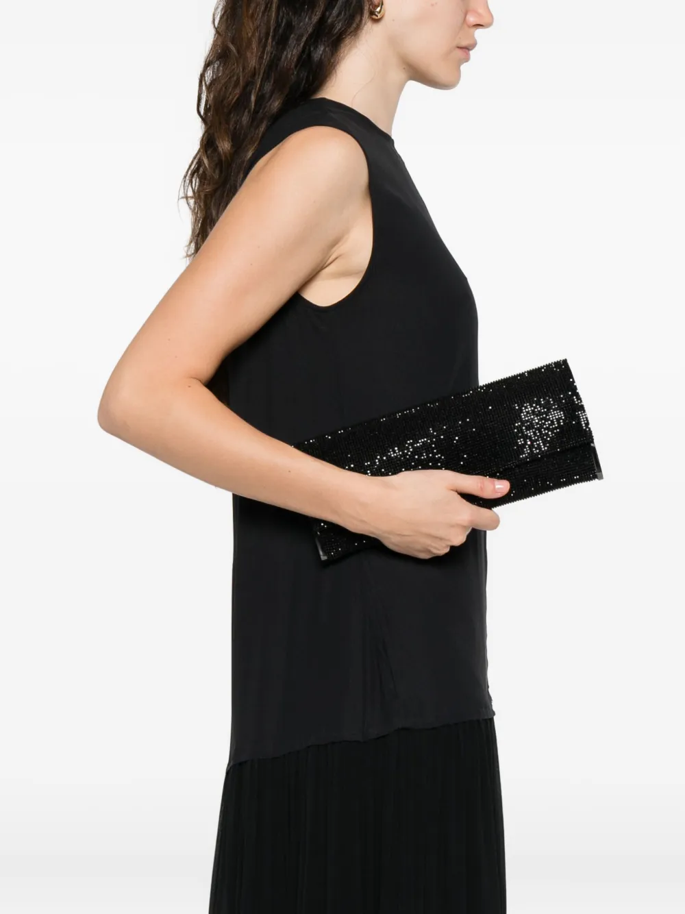 Benedetta Bruzziches Clutch verfraaid met kristallen - Zwart