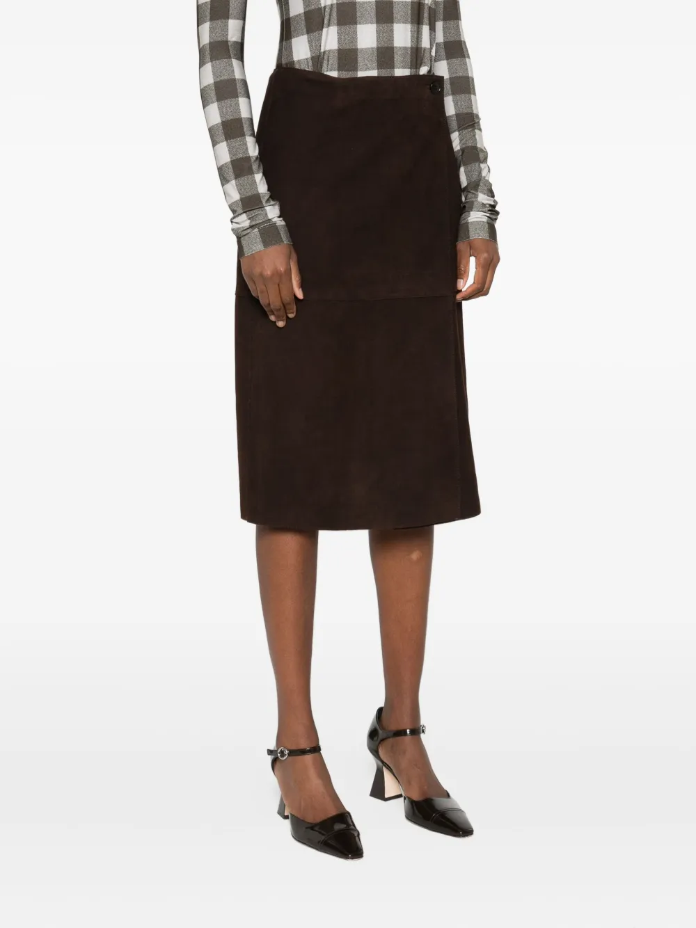 P.A.R.O.S.H. Suède rok Bruin