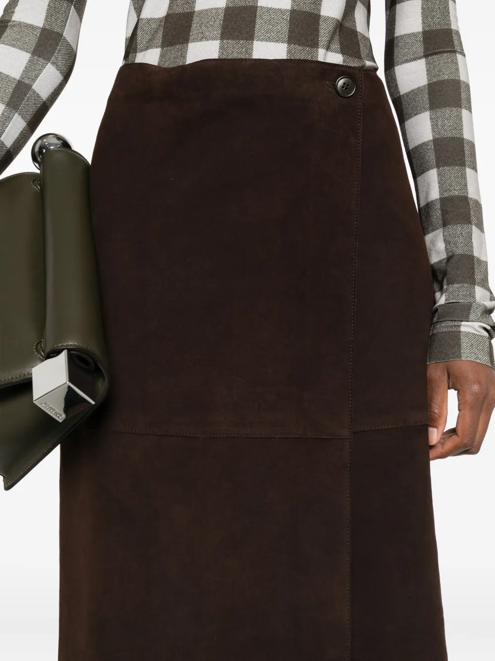 P.A.R.O.S.H. Suède rok Bruin