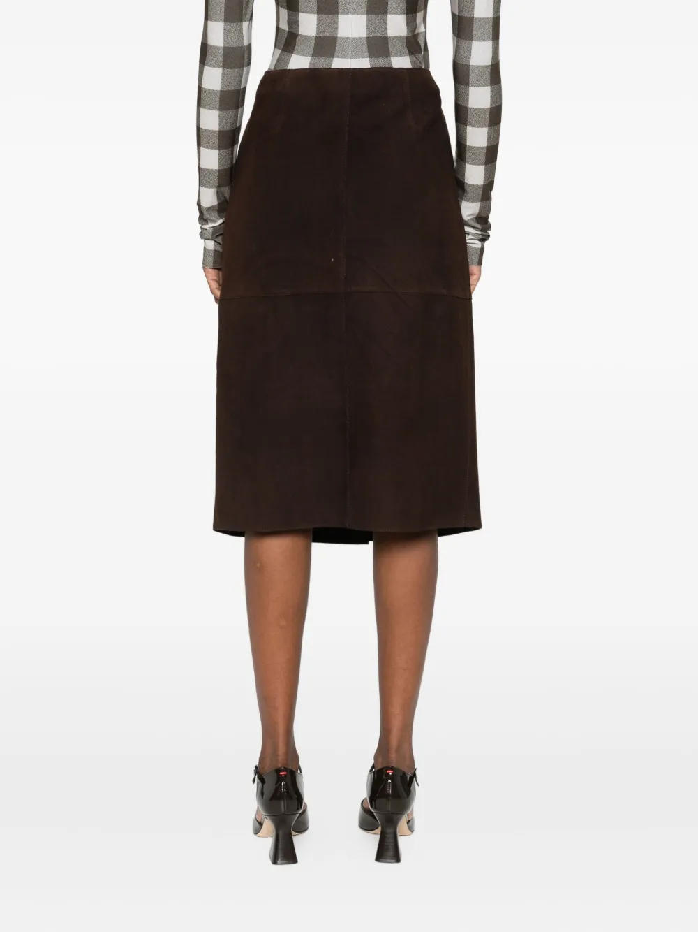 P.A.R.O.S.H. Suède rok Bruin