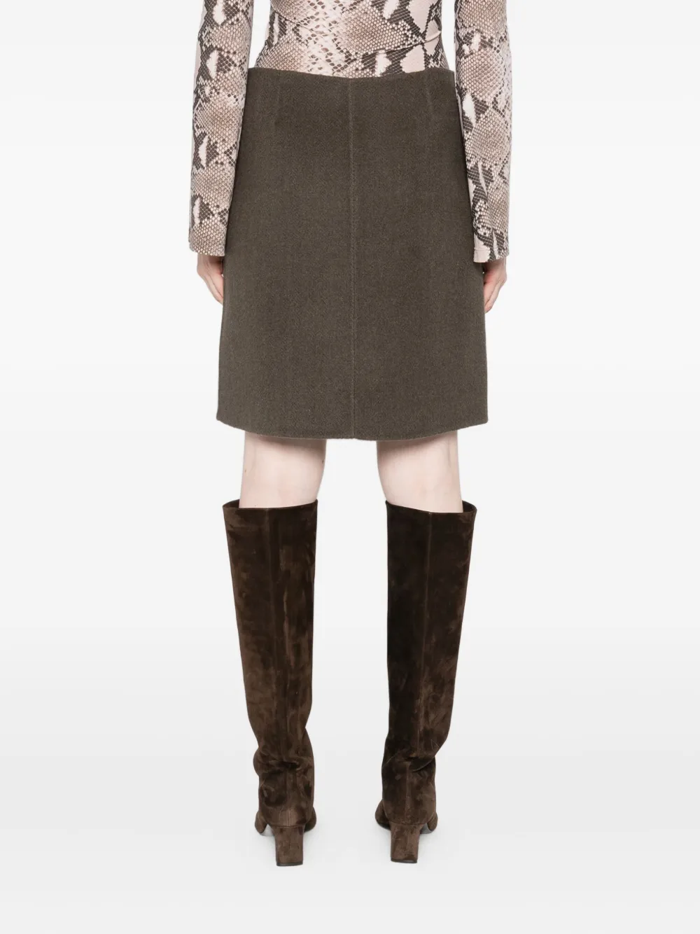 P.a.r.o.s.h Wool Mini Skirt In Brown