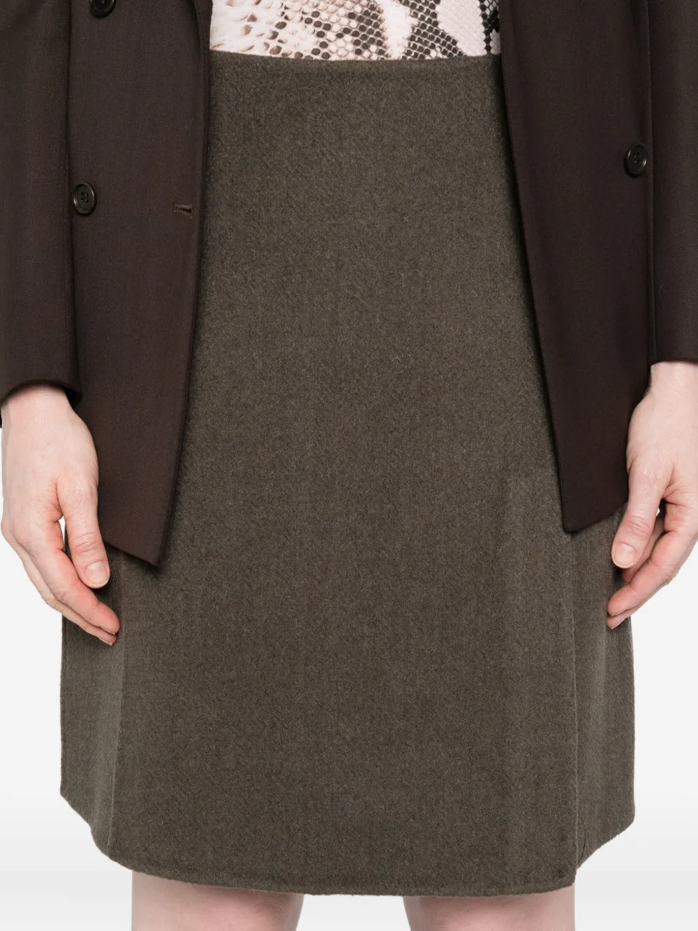 P.a.r.o.s.h Wool Mini Skirt In Brown