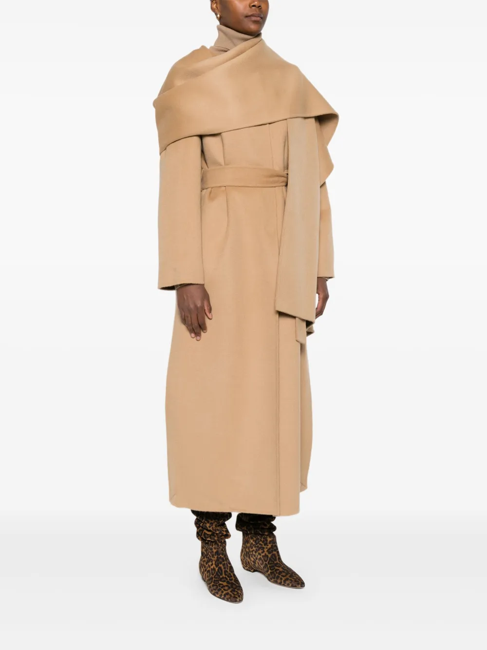 P.a.r.o.s.h Belted Single-breasted Coat In Neutral