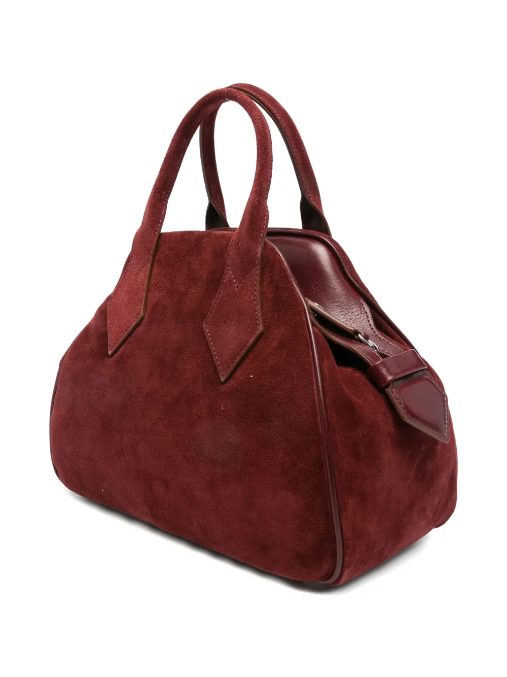 Vivienne Westwood Burgundy Suede Medium Yasmine Handbag In Burgundy