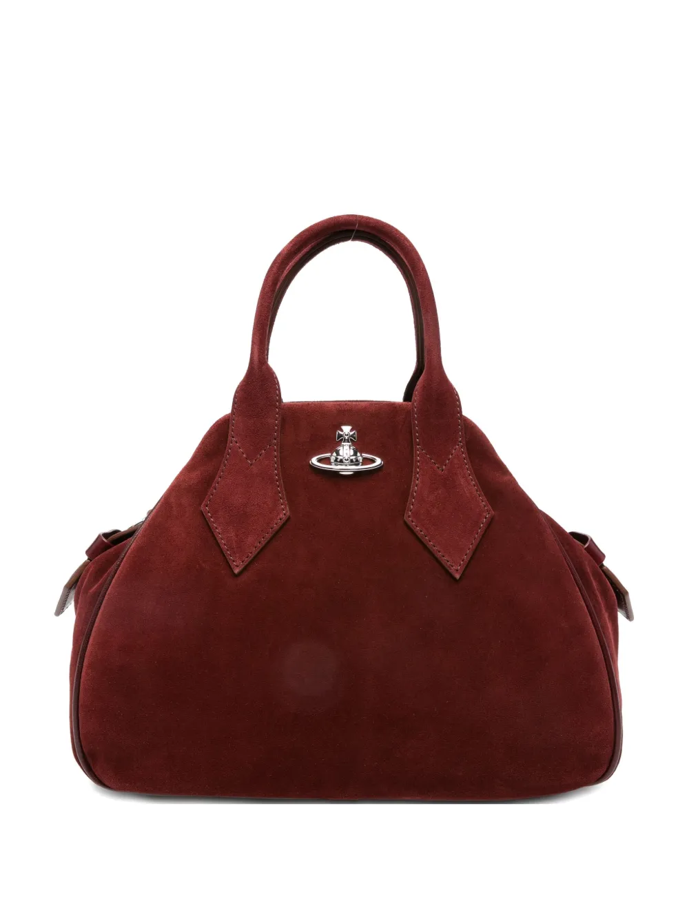 Vivienne Westwood Burgundy Suede Medium Yasmine Handbag In Burgundy