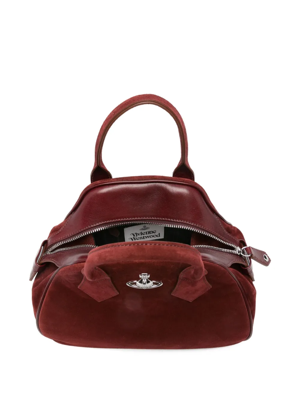 Vivienne Westwood Burgundy Suede Medium Yasmine Handbag In Burgundy