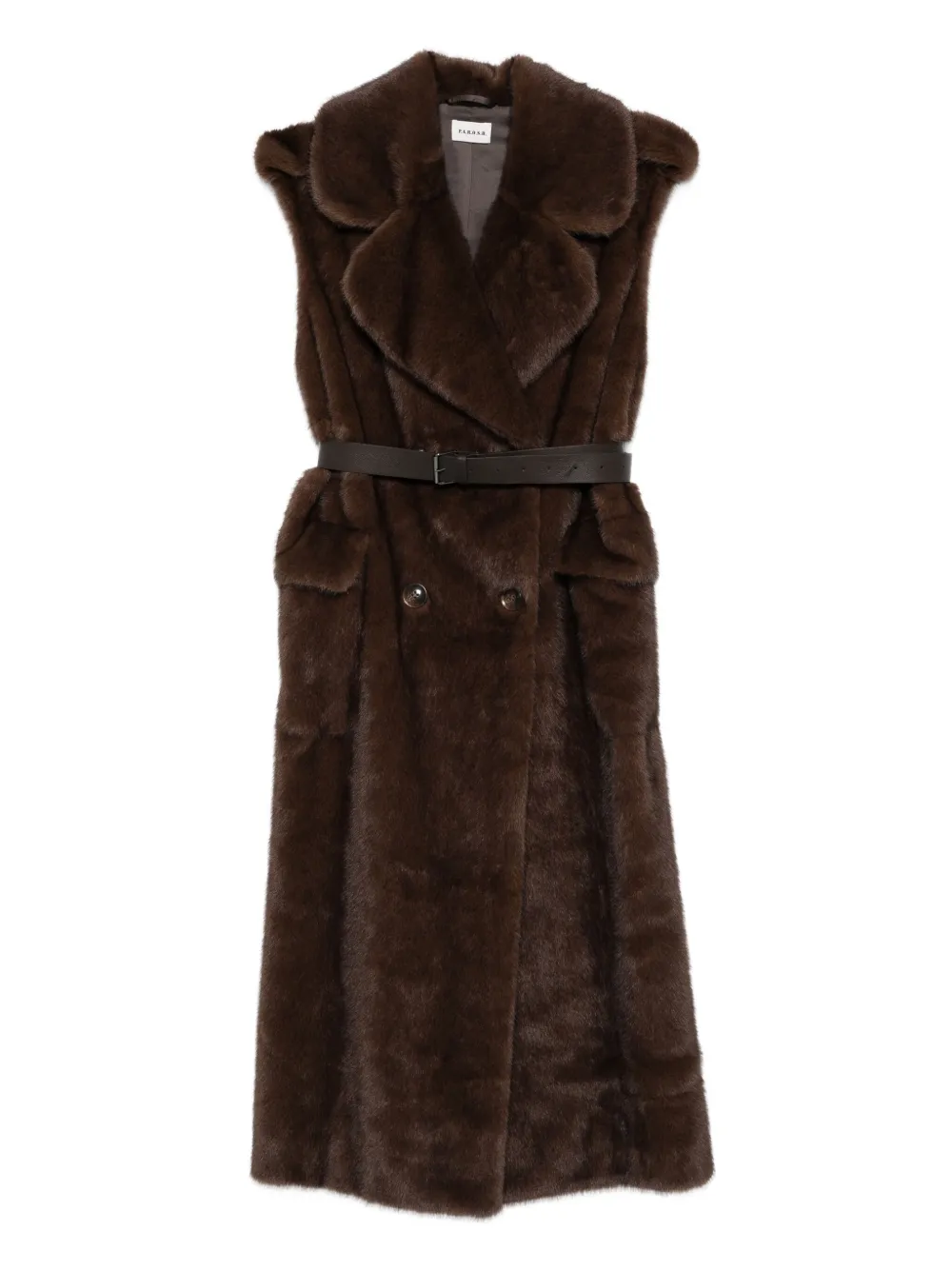 P.A.R.O.S.H. double-breasted belted vest | Brown | Image 1