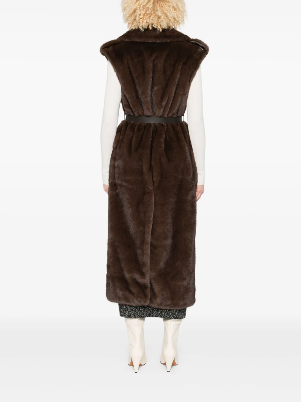 P.a.r.o.s.h Double-breasted Belted Vest In Brown