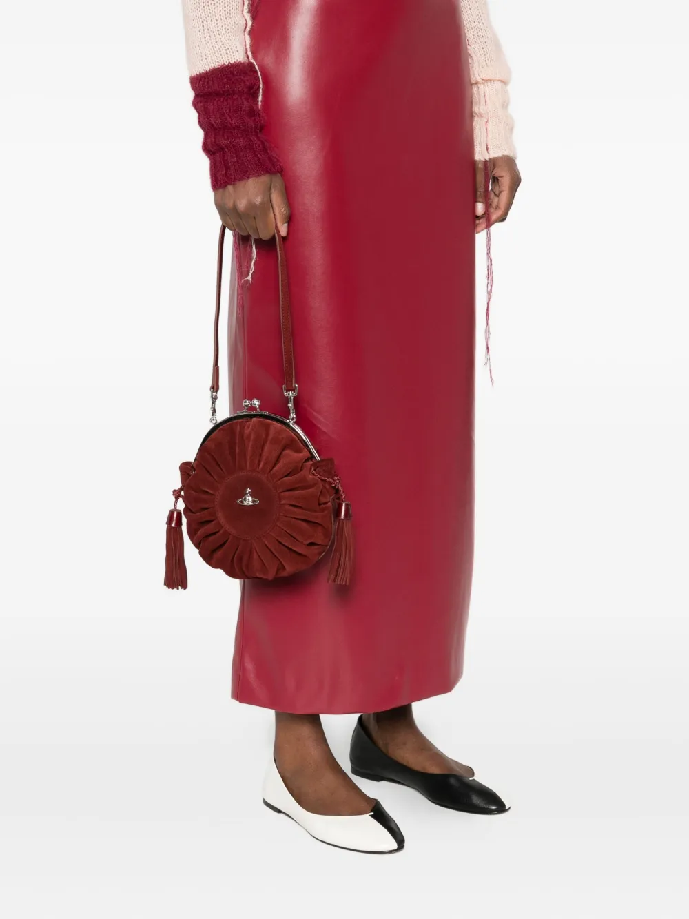 Vivienne Westwood Rosie pleated-tassel frame bag - Rood