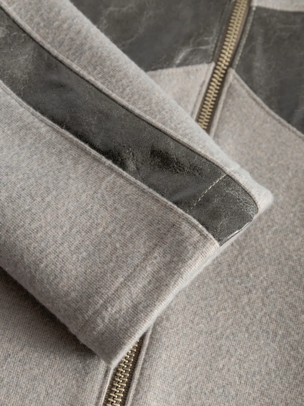 Elena Velez Racer Zip-front Jacket In Neutral