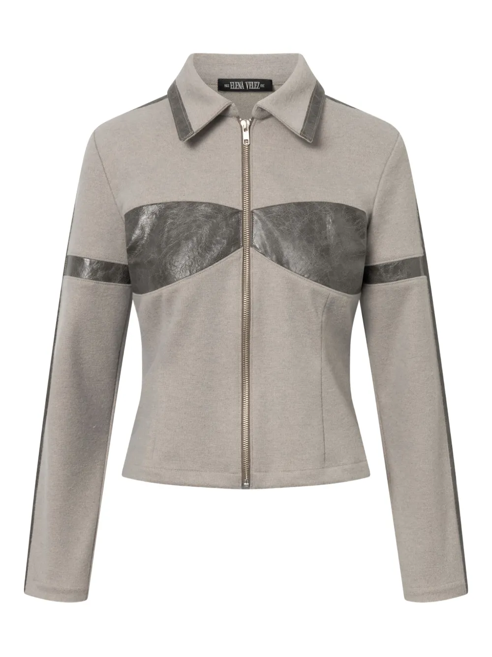 Elena Velez Racer zip-front jacket - グレー Elena Velez Racer zip-front jacket - グレー