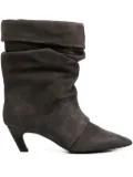 Ash 50mm slouch-effect pointed-toe boots - Grey