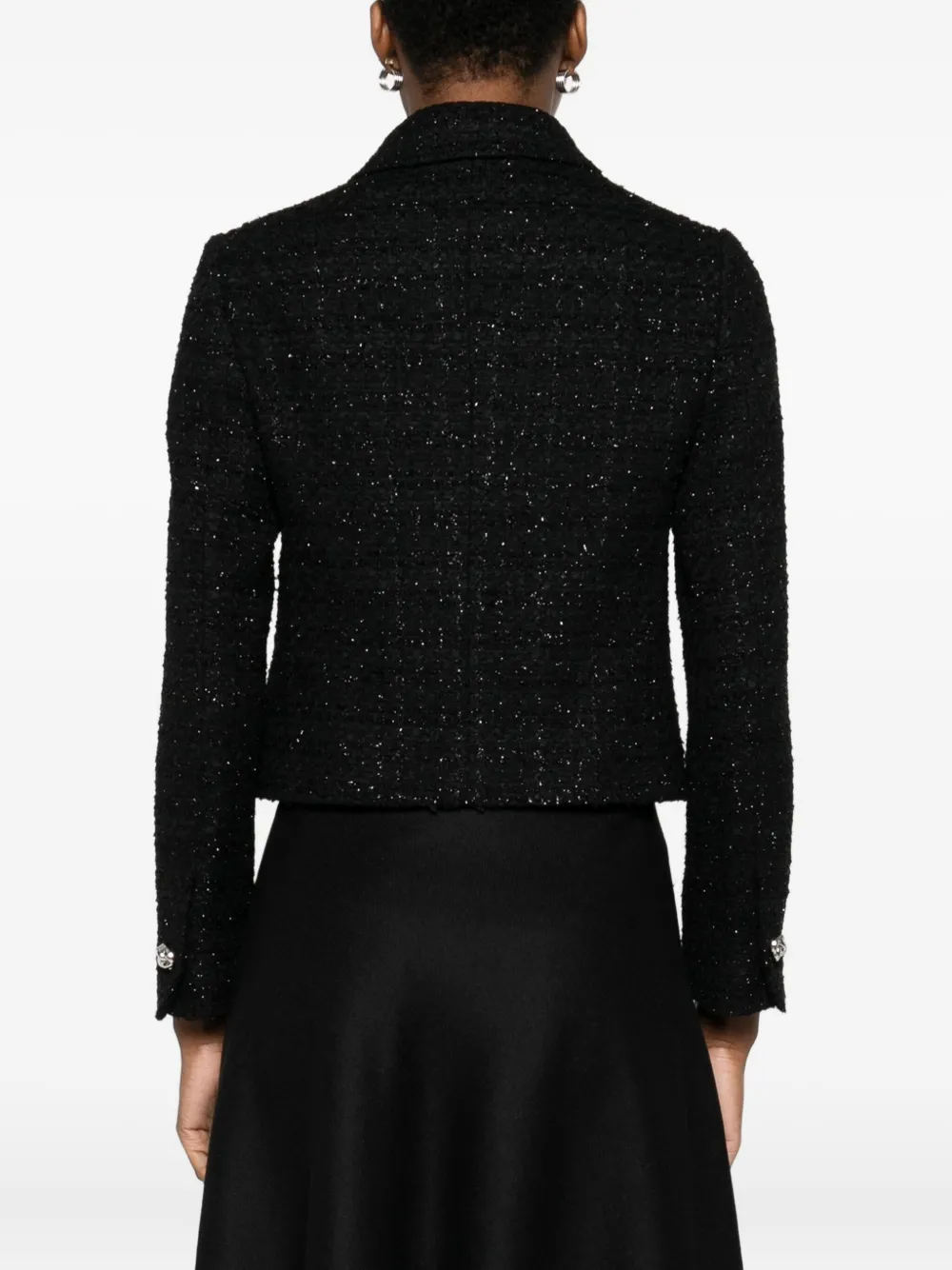 Tagliatore Embellished-button Tweed Jacket In Black