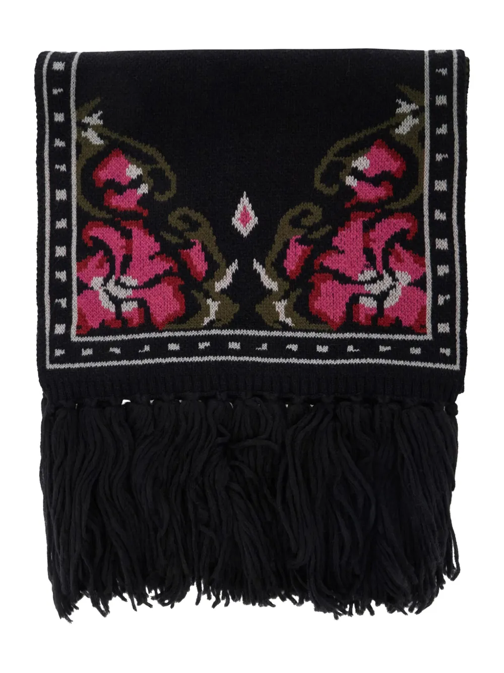 Seafarer Fringed Scarf In Black