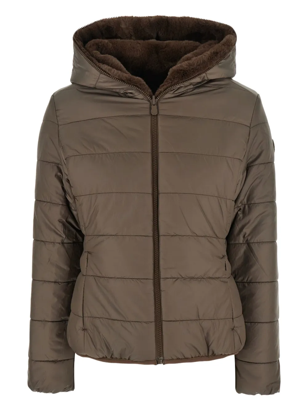 Save The Duck faux-fur hooded jacket - ブラウン Save The Duck faux-fur hooded jacket - ブラウン