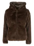 Save The Duck faux-fur hooded jacket - Brown