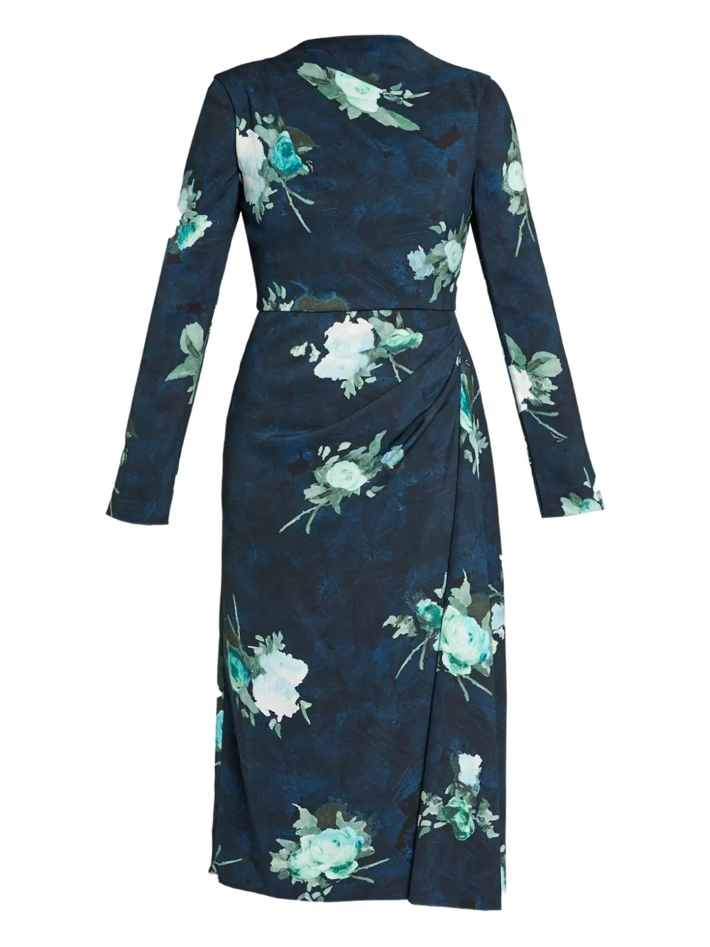 ERDEM floral-draped midi dress | Blue | Image 1