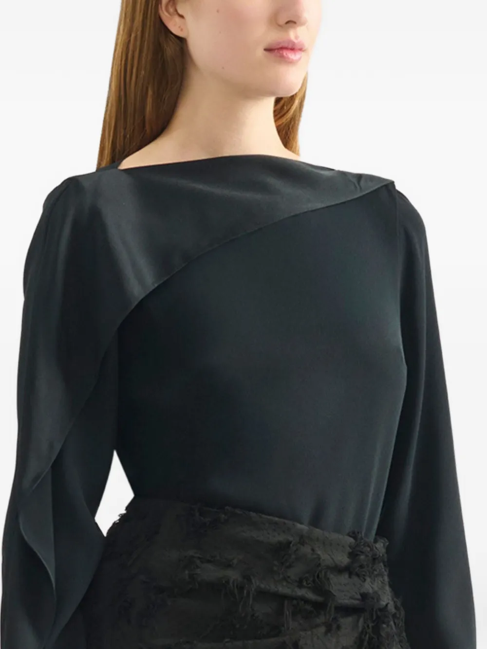 ERDEM Blouse met ruches Zwart