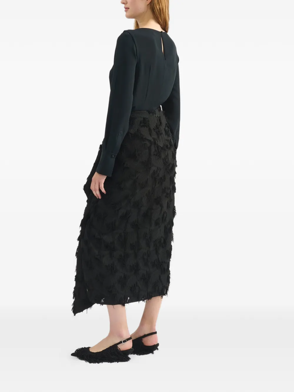 ERDEM Blouse met ruches Zwart