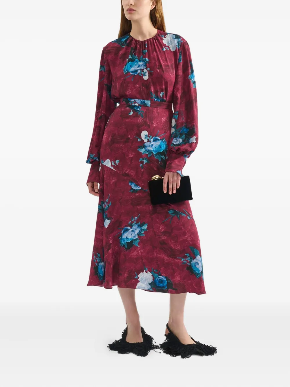 ERDEM Blouse met bloemenprint Rood