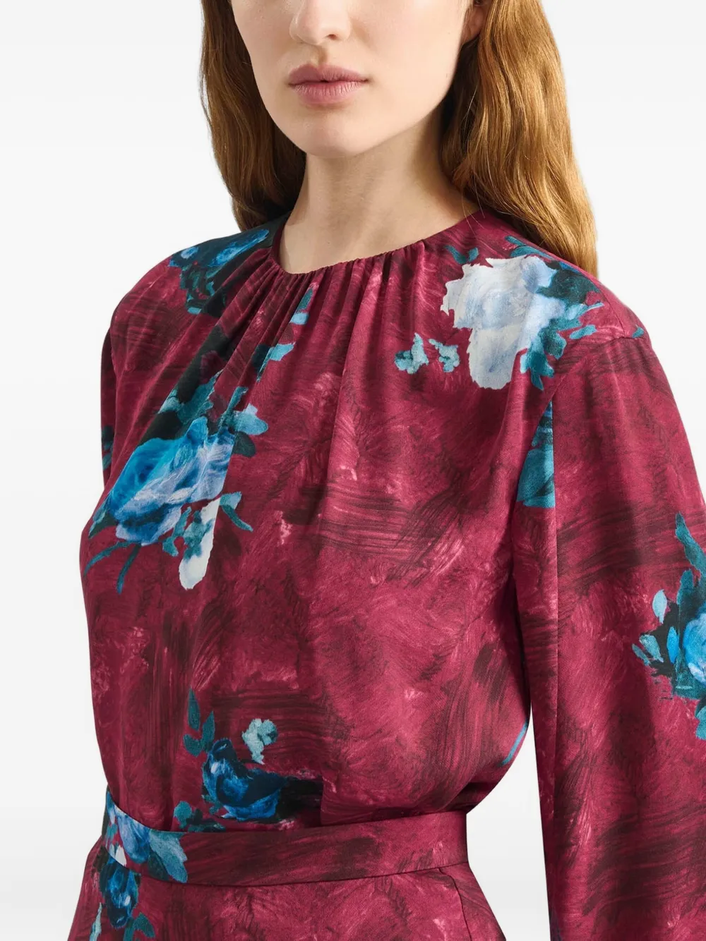 ERDEM Blouse met bloemenprint Rood