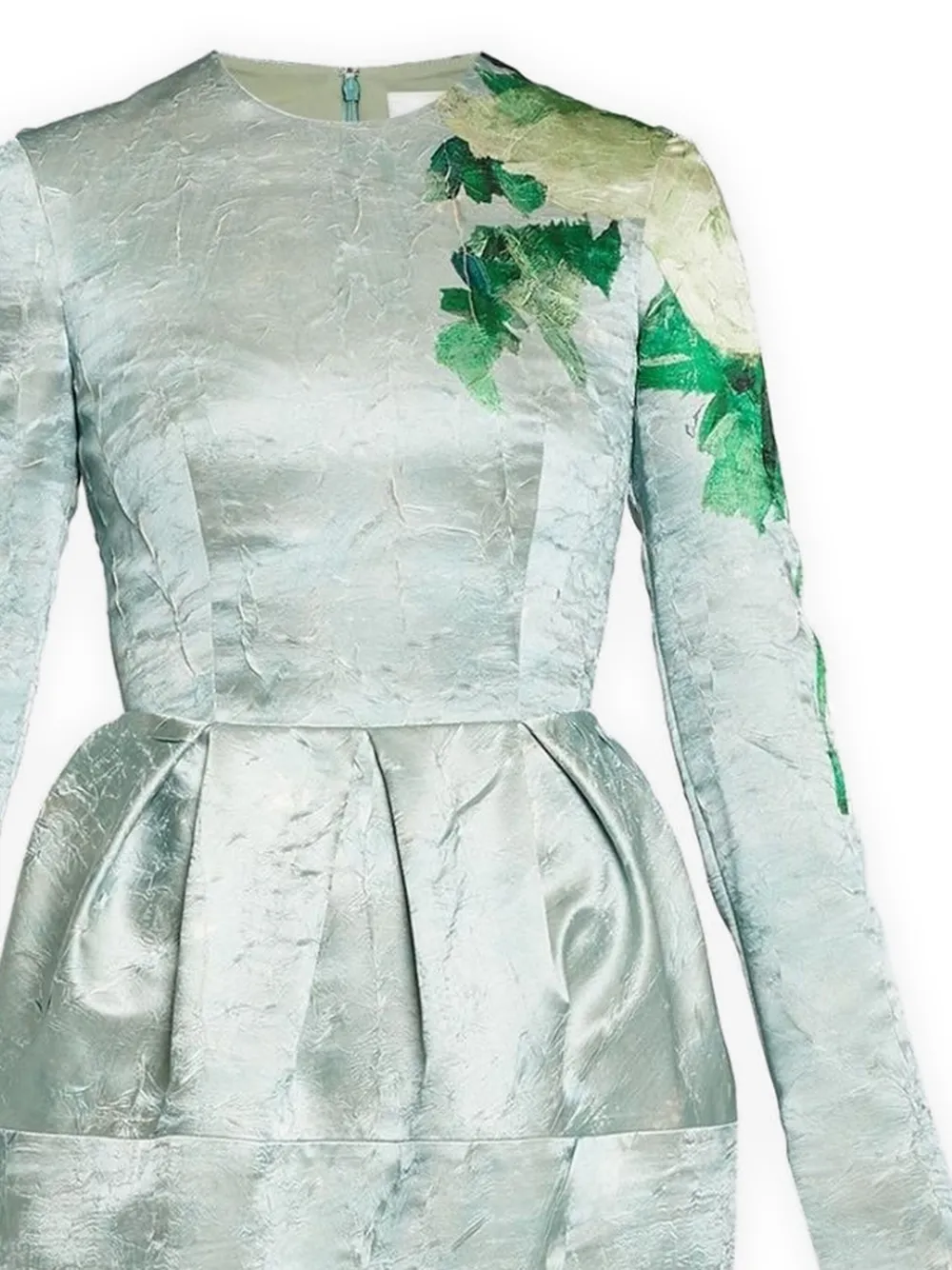 ERDEM Jurk met bloemenprint en lange mouwen - Blauw