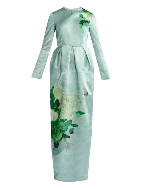 ERDEM floral-pattern long-sleeve dress