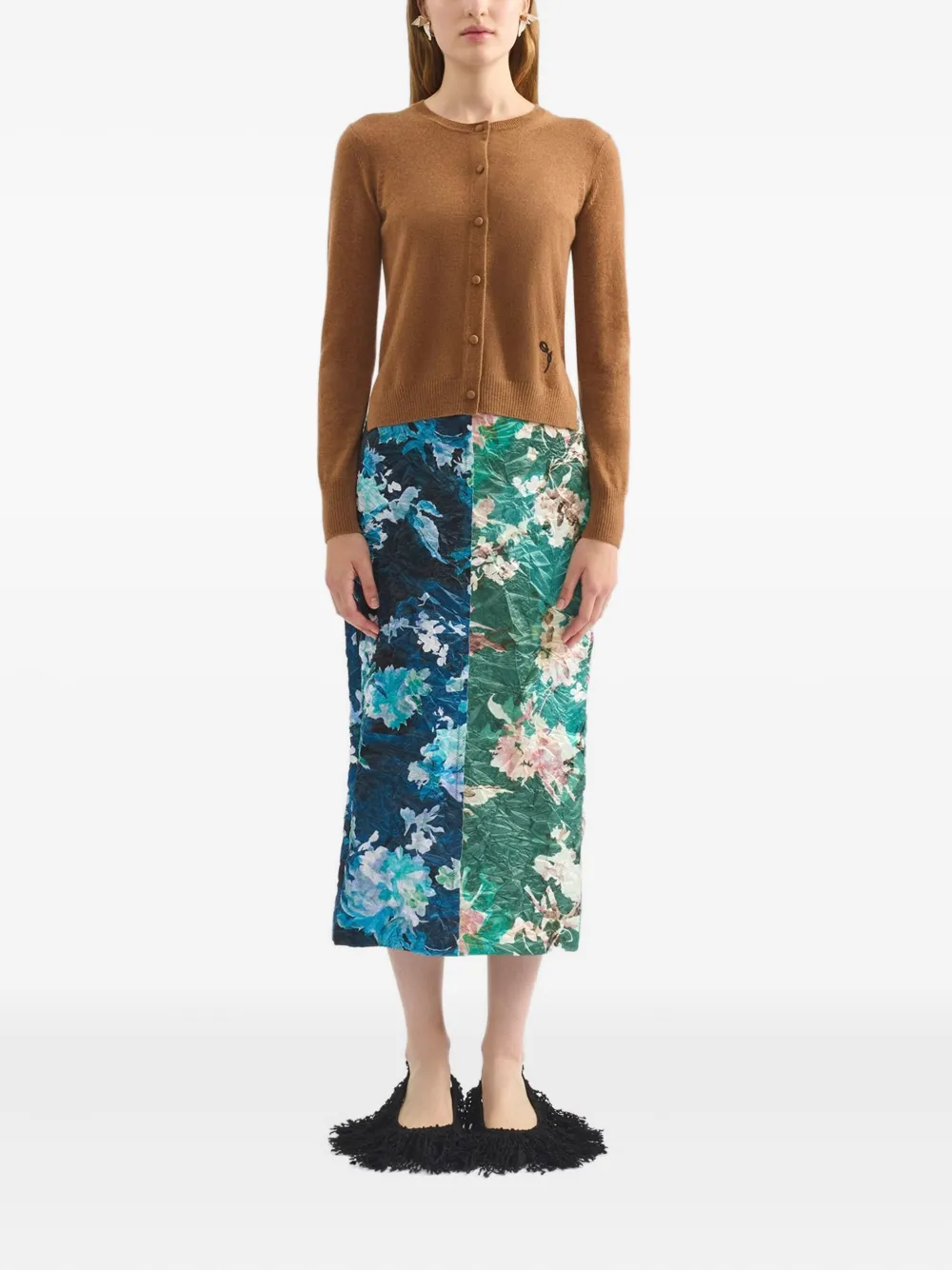 Erdem Crew-neck Cardigan In Brown