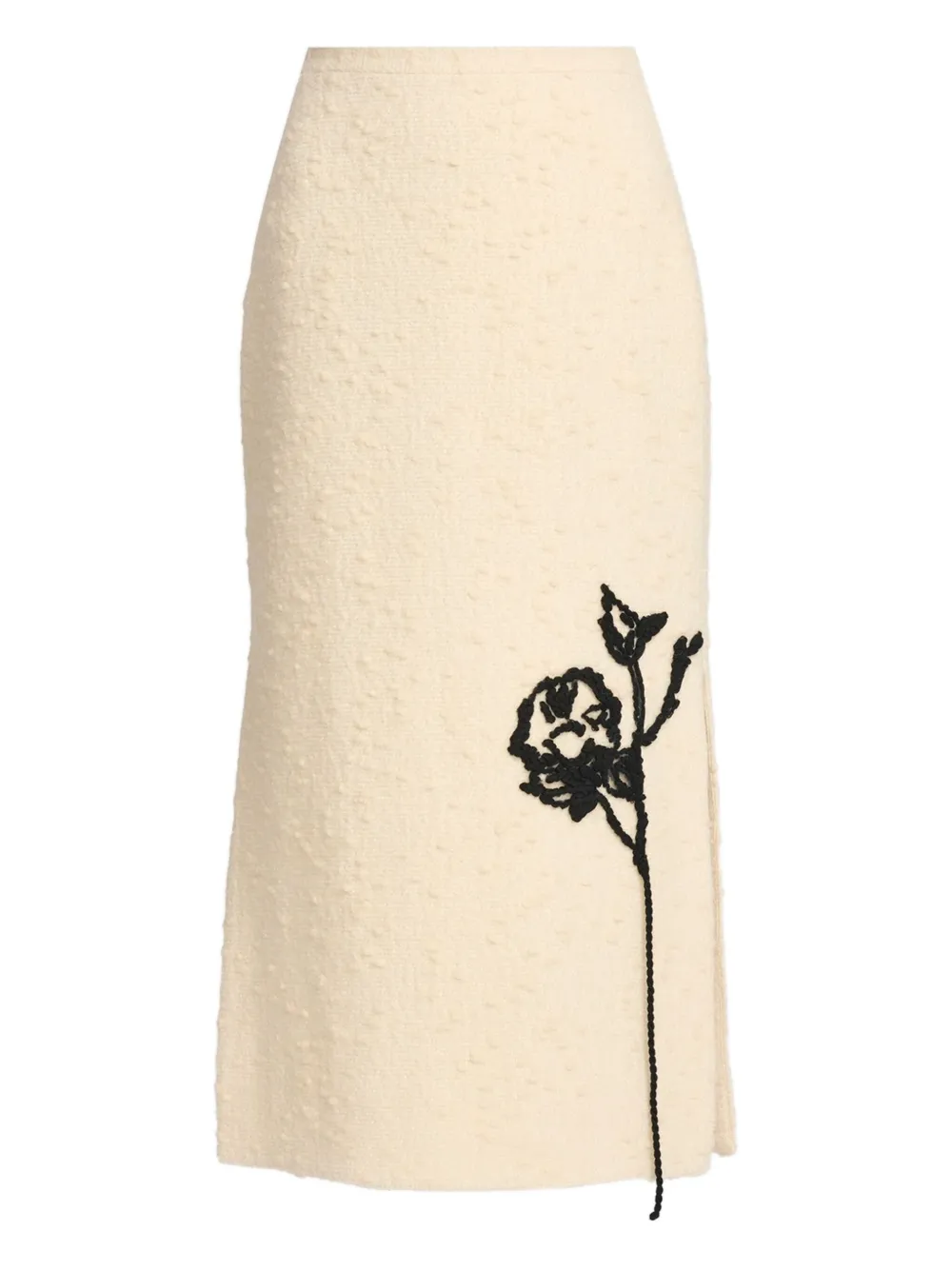 ERDEM embroidered side-split skirt | Neutrals | Image 1