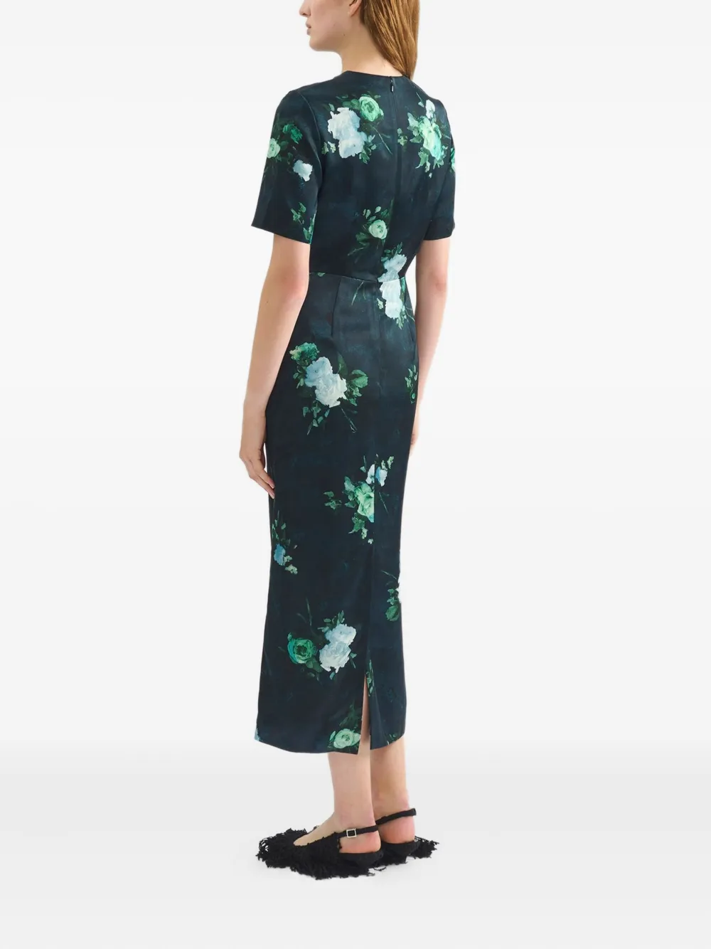 ERDEM Jurk met print Blauw