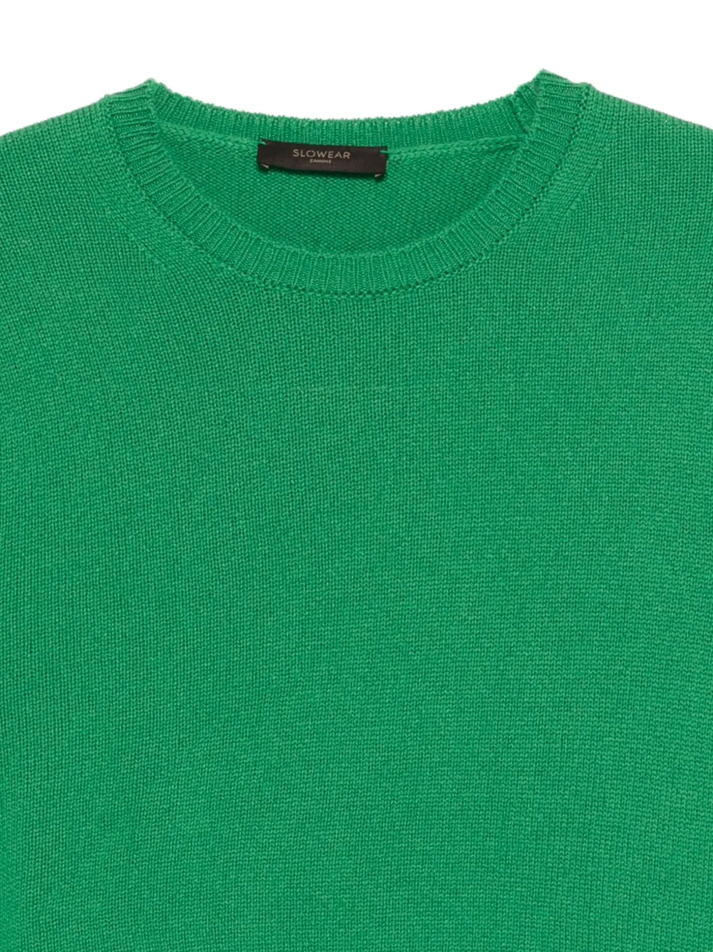 Zanone Round-neck Wool Sweater In Green