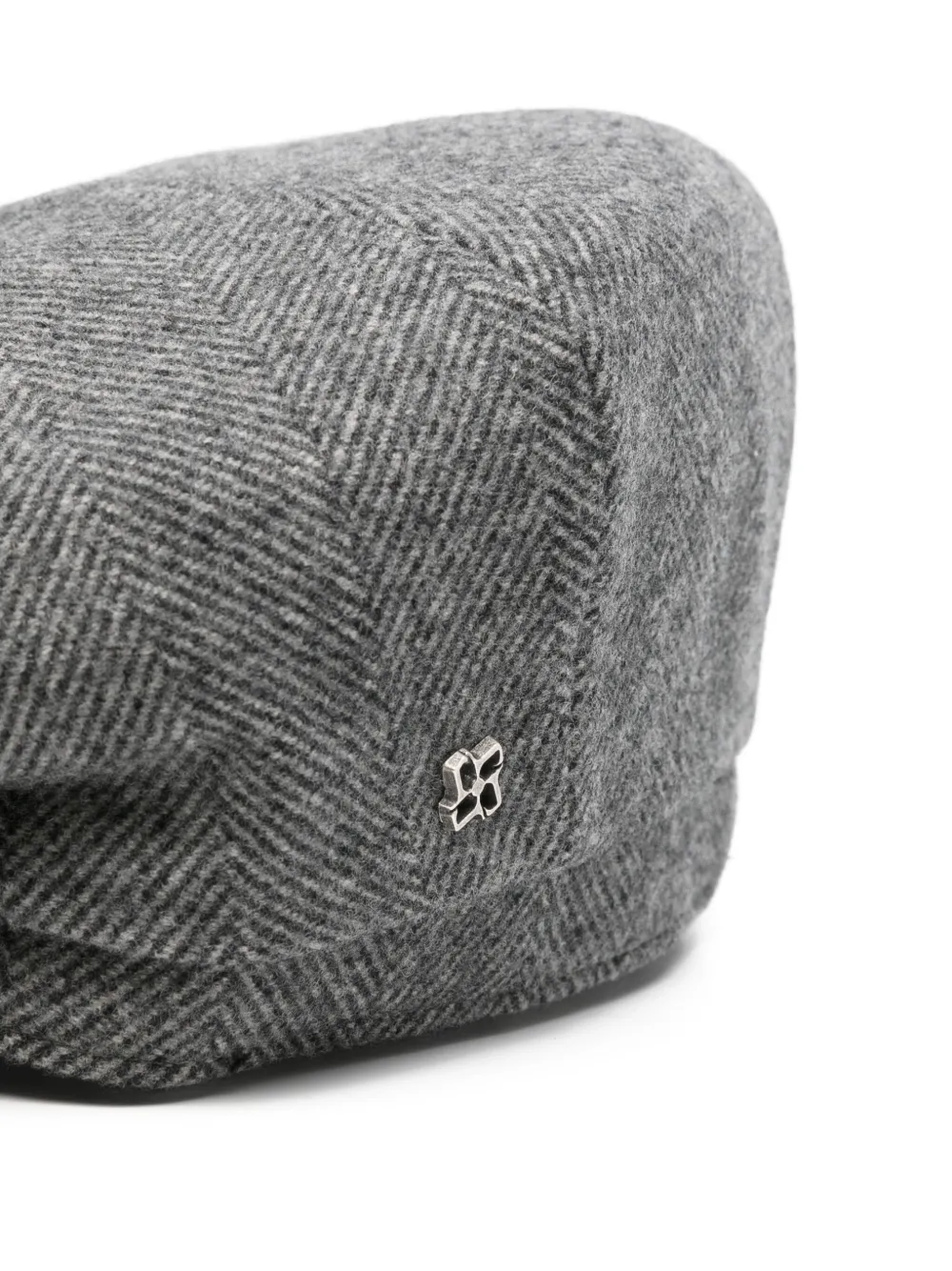 Tagliatore Wollen pet met visgraatpatroon Grijs
