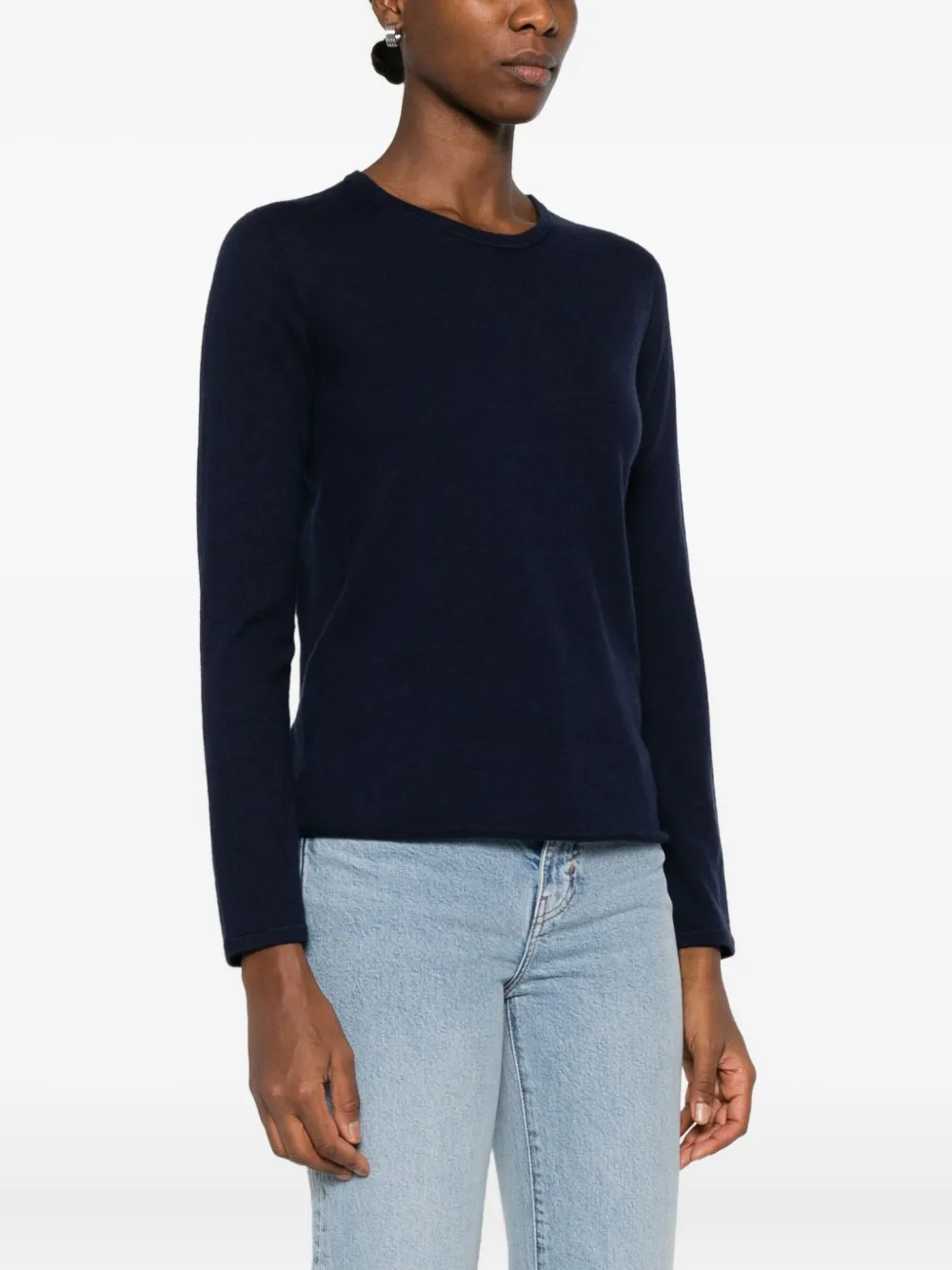 Majestic Filatures Long Sleeve Crew Neck Sweater In Blue