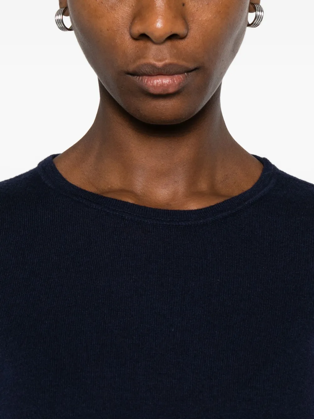 Majestic Filatures Long Sleeve Crew Neck Sweater In Blue