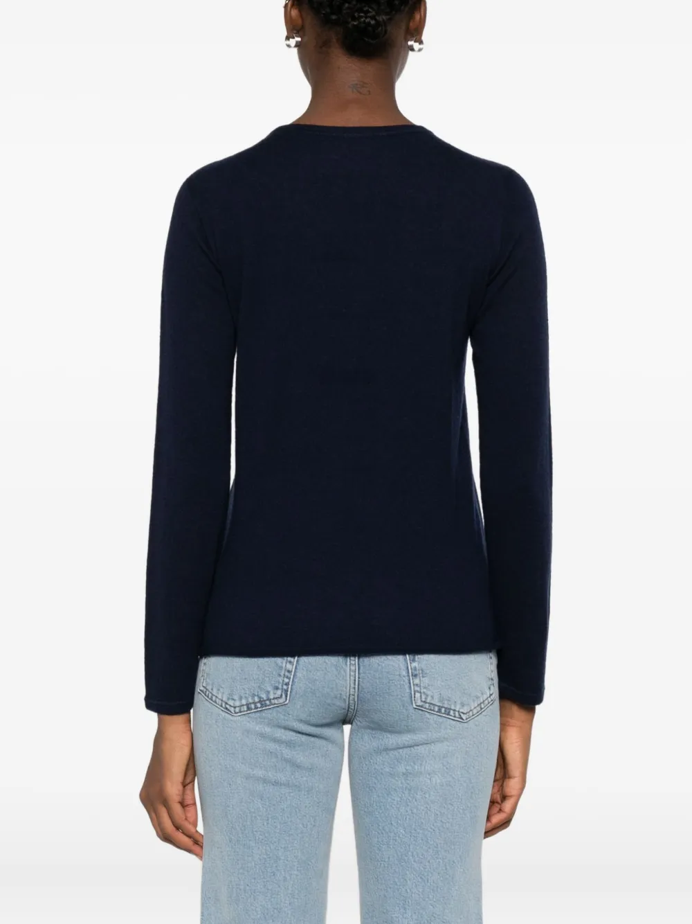 Majestic Filatures Long Sleeve Crew Neck Sweater In Blue