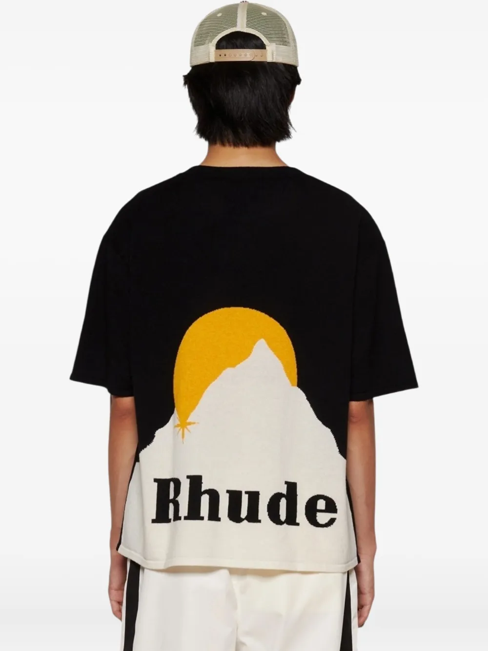 RHUDE Moonlight gebreid T-shirt Zwart
